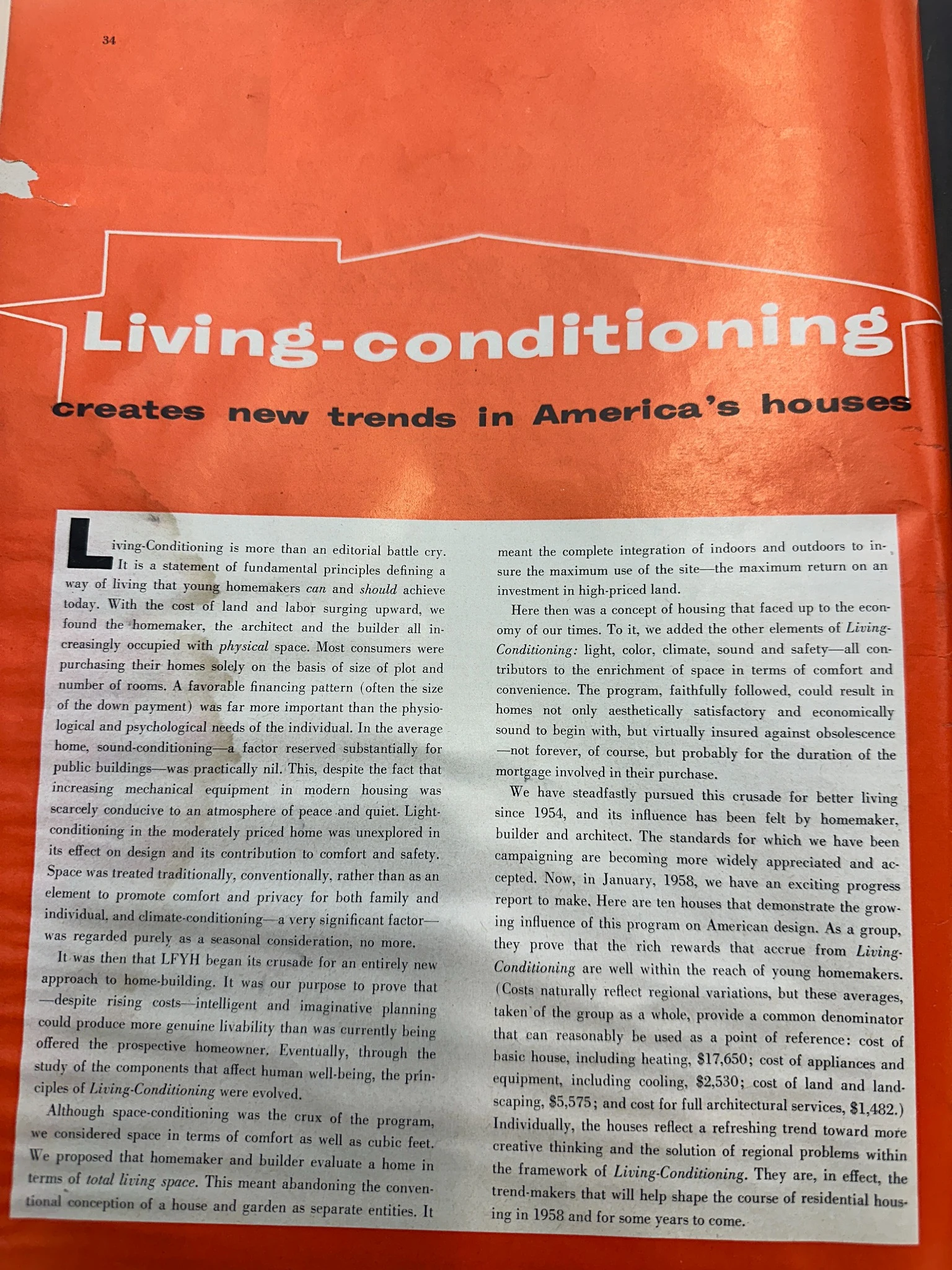 Living-conditioning · The original editorial