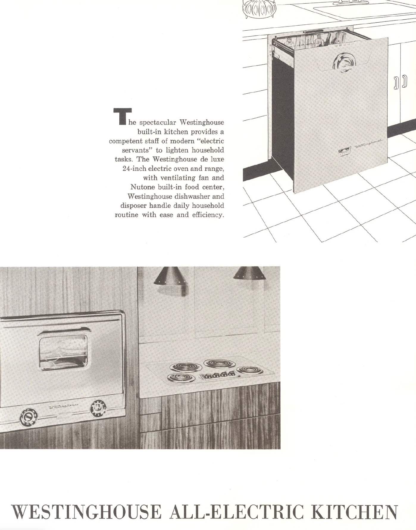 Westinghouse electric kitchen · Period brochure