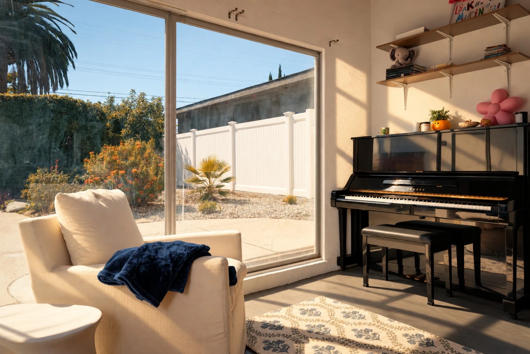 The creative studio · A light-filled place for music and focused work.
