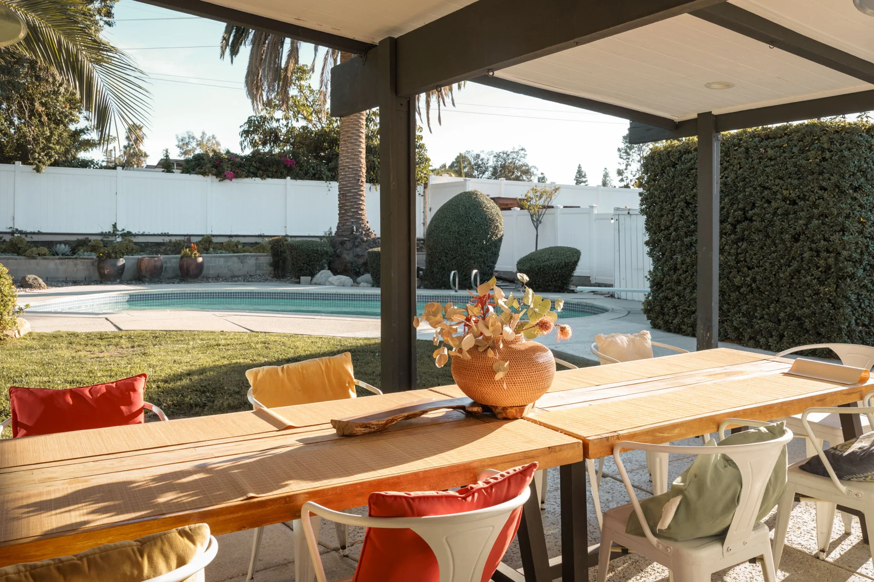 Sheltered outdoor dining